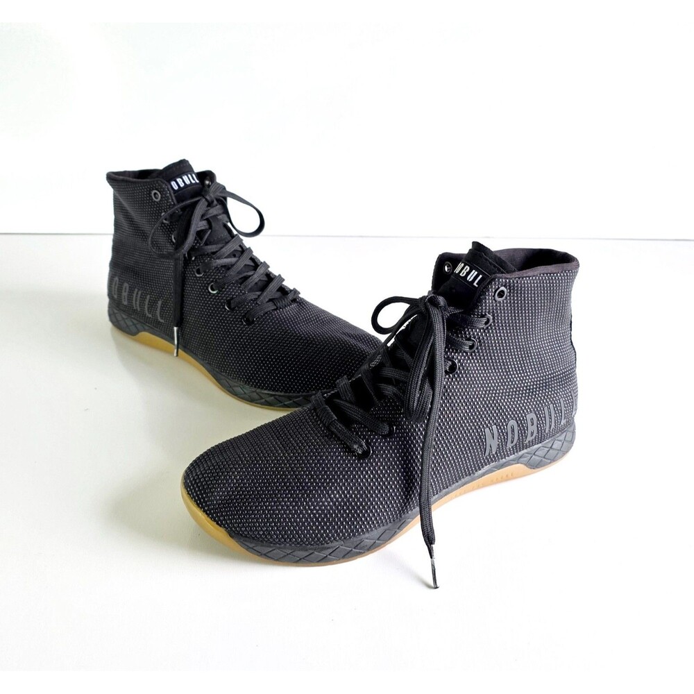 NOBULL Outwork High Top Shoes Black Gum 10 44 Lace Up Weightlifting Training
